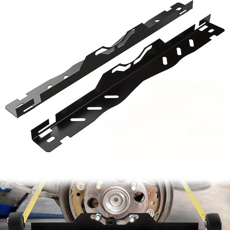 Toe Alignment Tool Plates 2pcs, Wheel Alignment Tool for Car Front End, DIY Accurate Measurements, Black - Image 1