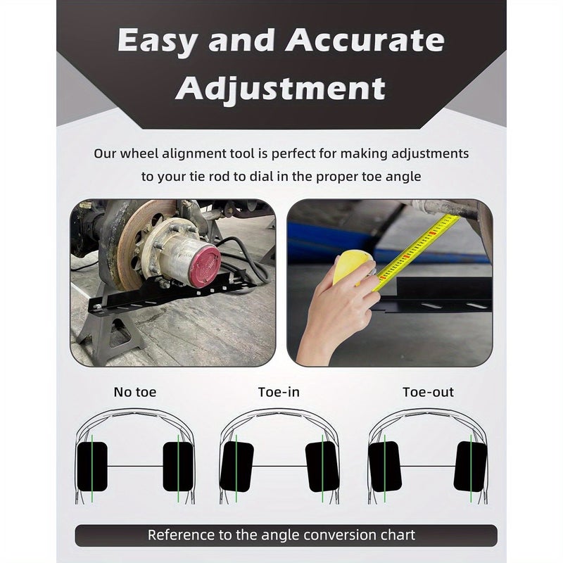 Toe Alignment Tool Plates 2pcs, Wheel Alignment Tool for Car Front End, DIY Accurate Measurements, Black - Image 4