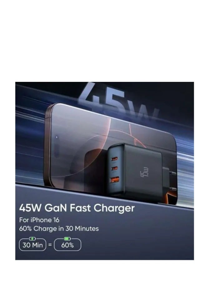 مكدودو ماكدودو CH-4860 - شاحن سريع 3 منافذ - 45 واط - أسود - Image 4