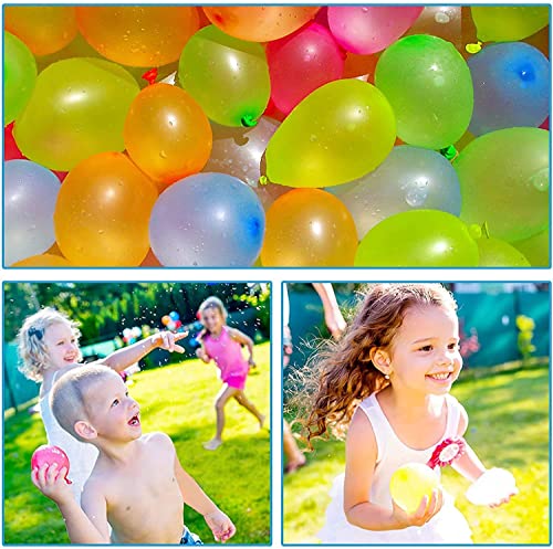 Hlonon 600 Pack Water Balloons Refill Kits Eco-Friendly Latex Water Bomb Balloons for Summer Splash Fun Fight Games with 2 Hose Nozzles Refill Kits - Image 4