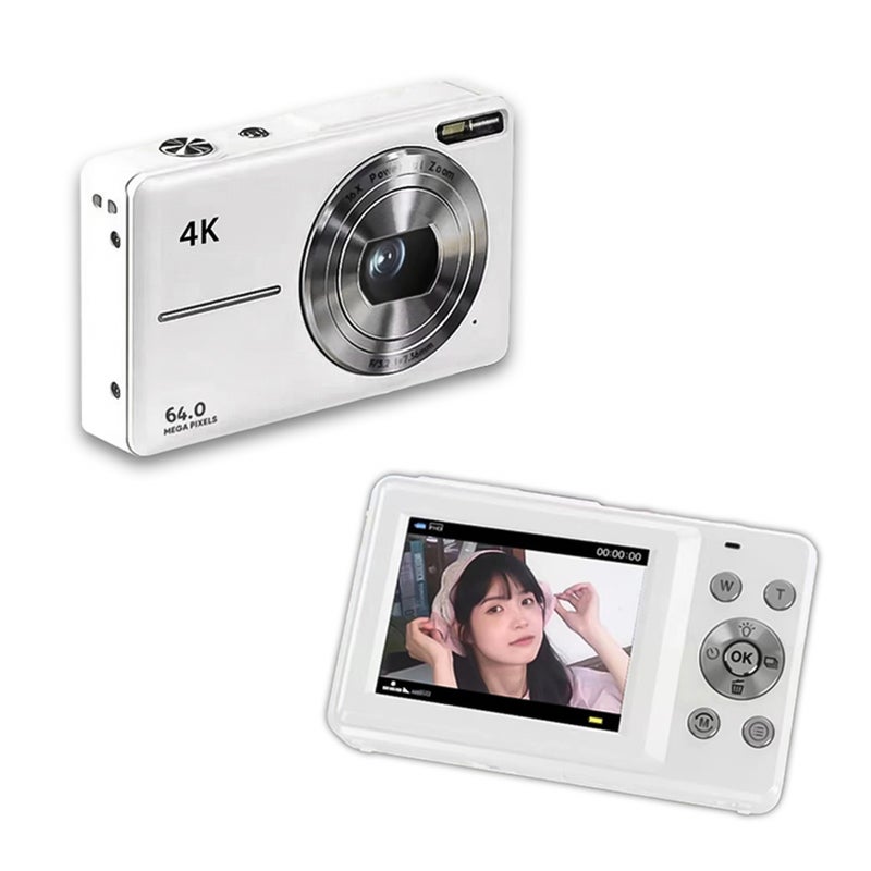 4K/30FPS Digital Camera 64MP Digital Video Camera 2.4 Inch Screen 18X Digital Zoom Built-in Battery Birthday Christmas Gift for Teens Students Friends - Image 1