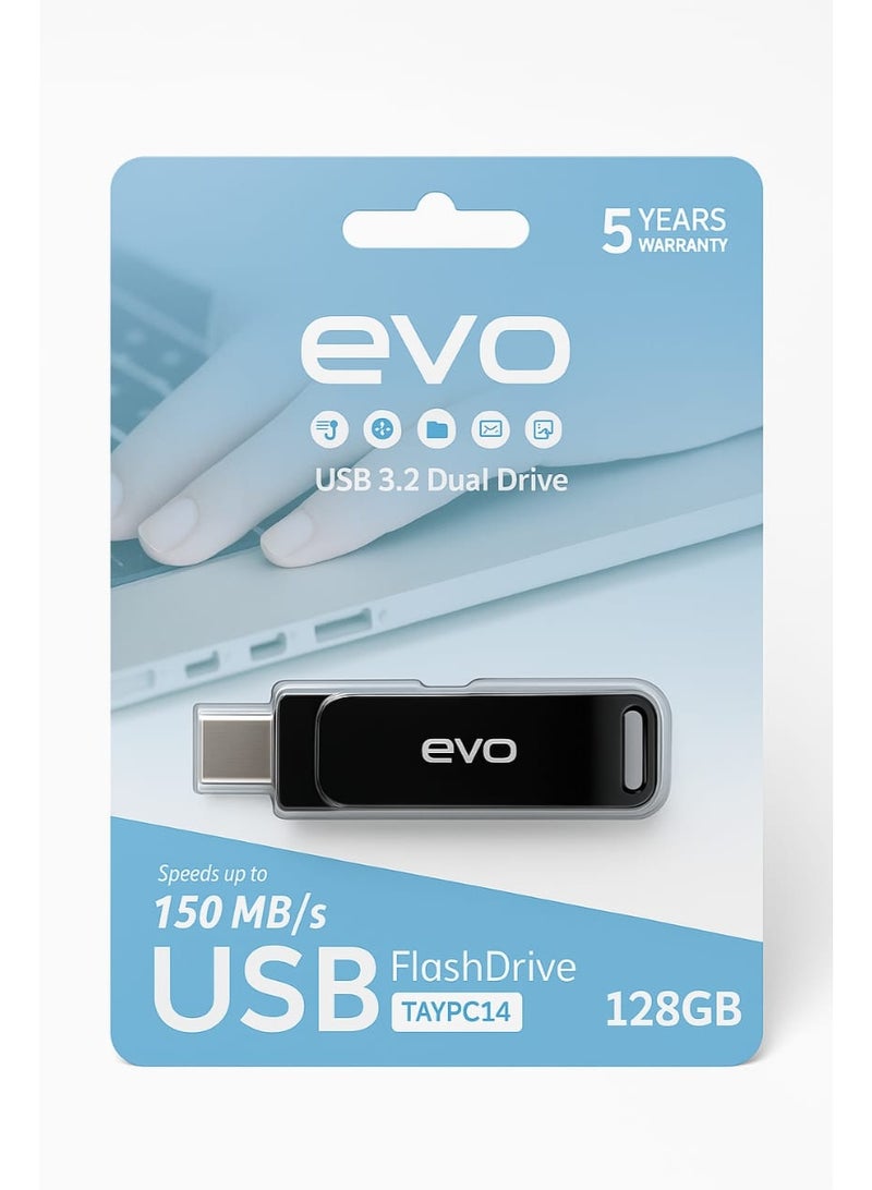 Flash Drive USB 3.2 Dual Drive 150 MB/s TYPC14 - 128 GB