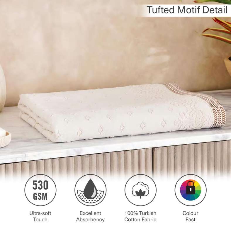 Pan Home Magnolia Bath Sheet Cream 90x150cm - Image 5