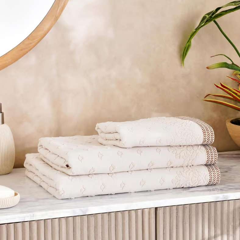 Pan Home Magnolia Bath Sheet Cream 90x150cm - Image 3