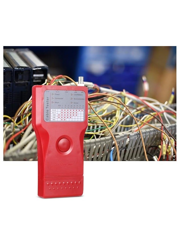 5-In-1 Multi-Functional Network Cable Tester RJ45 RJ11 UTP STP BNC Cable Tester 1394 Line Tester with Remote Unit - Image 2