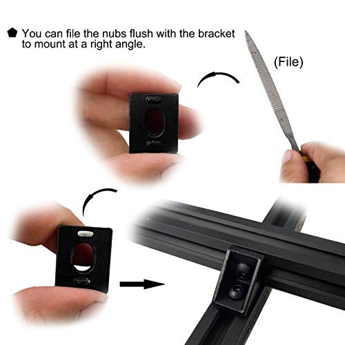 BLCCLOY 20 Sets 2020 Aluminum Extrusion T Slot Corner Bracket 20 Series Extruded Hardware 90 Degree Right Angle Connector with M5 Bolts Nuts for 20/20 80 20 2040 T V Slot Black Aluminum Profile - Image 5