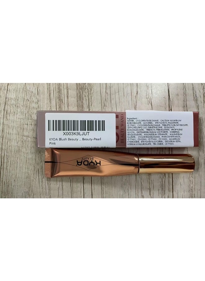 KYDA Blush Beauty Wand, Shimmer Face Blush with Cushion Applicator, Natural Pearl Finish, Silky Smooth Creamy Formula, Lightweight Blendable Blush Rouge Stick-Pearl Pink  - Image 4