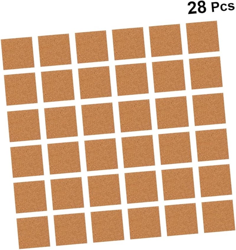 28 قطعة من الحصائر الفلينية ذاتية اللصق مع ألواح خلفية خشبية طبيعية للعزل الحراري - Image 5