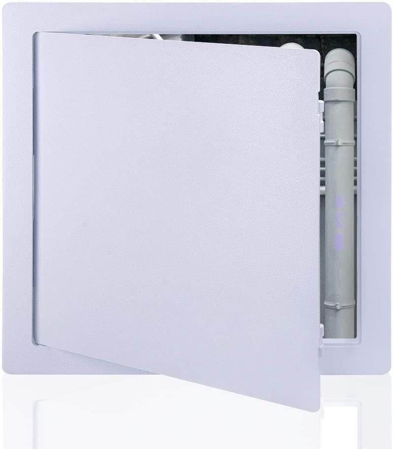 Suteck Plastic Access Panel for Drywall Ceiling 6 x 6 Inch Reinforced Plumbing Wall Access Doors Removable Hinged White - Image 1