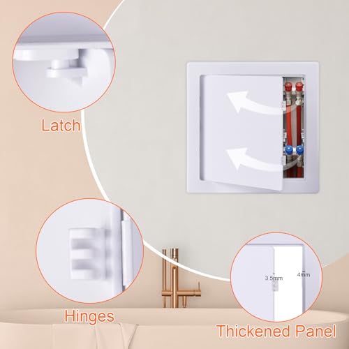 Suteck Plastic Access Panel for Drywall Ceiling 6 x 6 Inch Reinforced Plumbing Wall Access Doors Removable Hinged White - Image 5