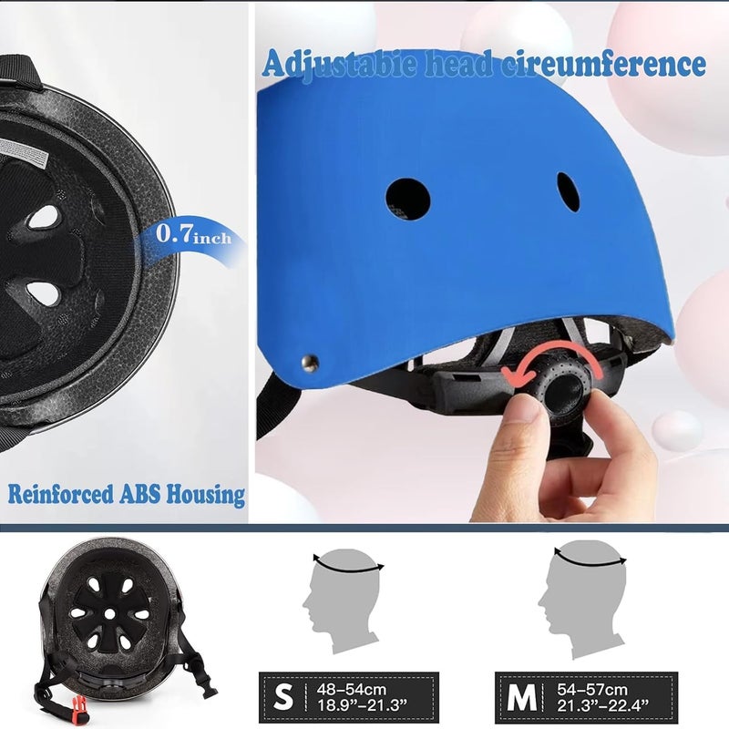 Adjustable Kids Bike Helmet Set for Ages 3-14 Year Boys Girls, Toddler Helmet Pad Set Knee with Elbow Pads & Wrist Guards for Bike, Scooter, Longboard and More Sports - Image 5