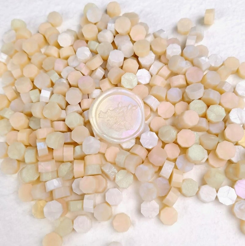 300 pieces 5 color mix octagon iridescent dual tone sealing wax beads for making seals sealing letters invitation greeting cards etc 5 color mix iridescentdual tone - Image 3