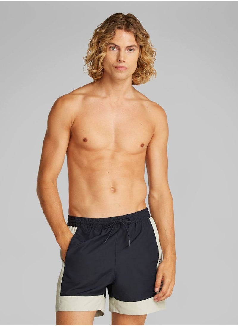 Calvin Klein Jeans - Men's Medium Drawstring Swim Shorts - Intense Power - Polyester, Blue - Image 1