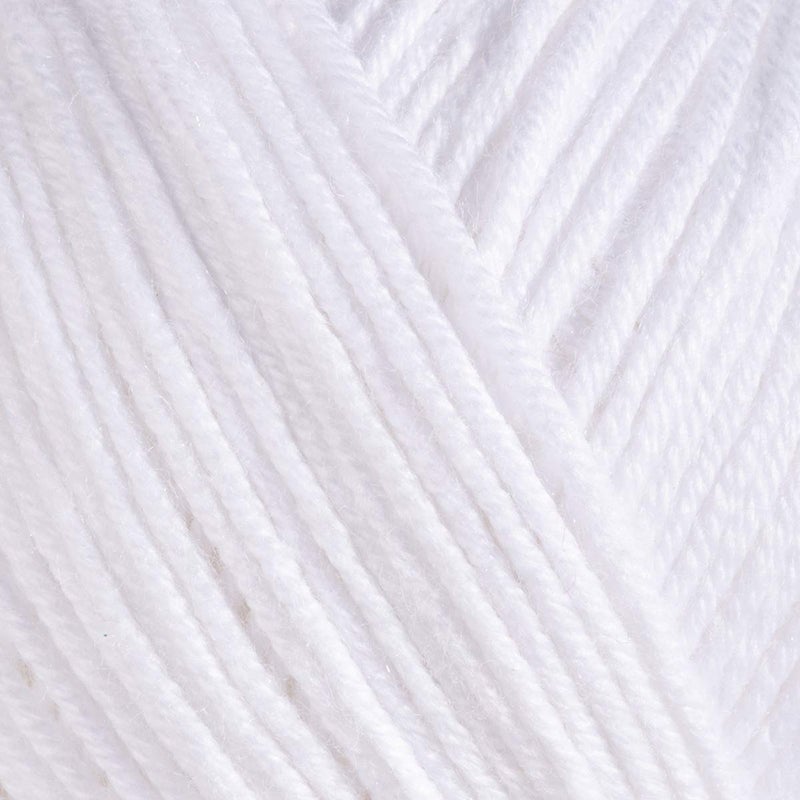 Estako Happy Cotton, 60% Cotton 40% Acrylic Yarn, Soft, Fine/Sport (2) for Crochet and Knitting 1.76 Oz (50g) / 180 Yrds (165m) (4110 - White) - Image 2
