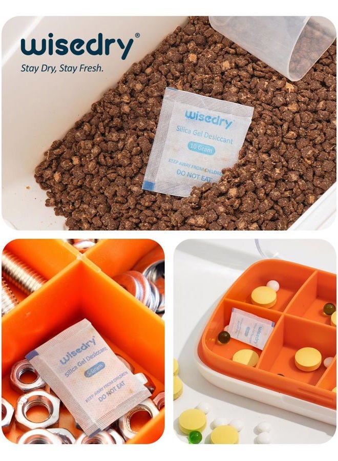 wisedry 5 Gram [60 Packs] Silica Gel Sachets Pouches Desiccant with Orange Beads Humidity Indicator Moisture Absorber for Air Dryer Moisture Removal, Food Grade - Image 3