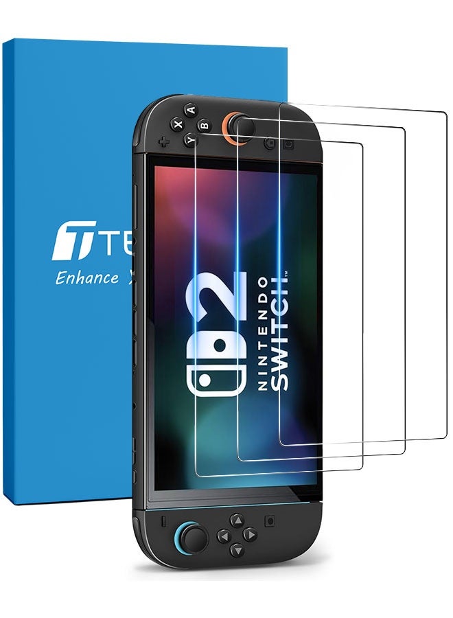 بشكل مختصر [3 عبوات] زجاج واقي شاشة زجاجي لشاشة نيتيند سويتش 2، زجاج مقوى ممتاز مضاد للخدش 9H خالي من الفقاعات