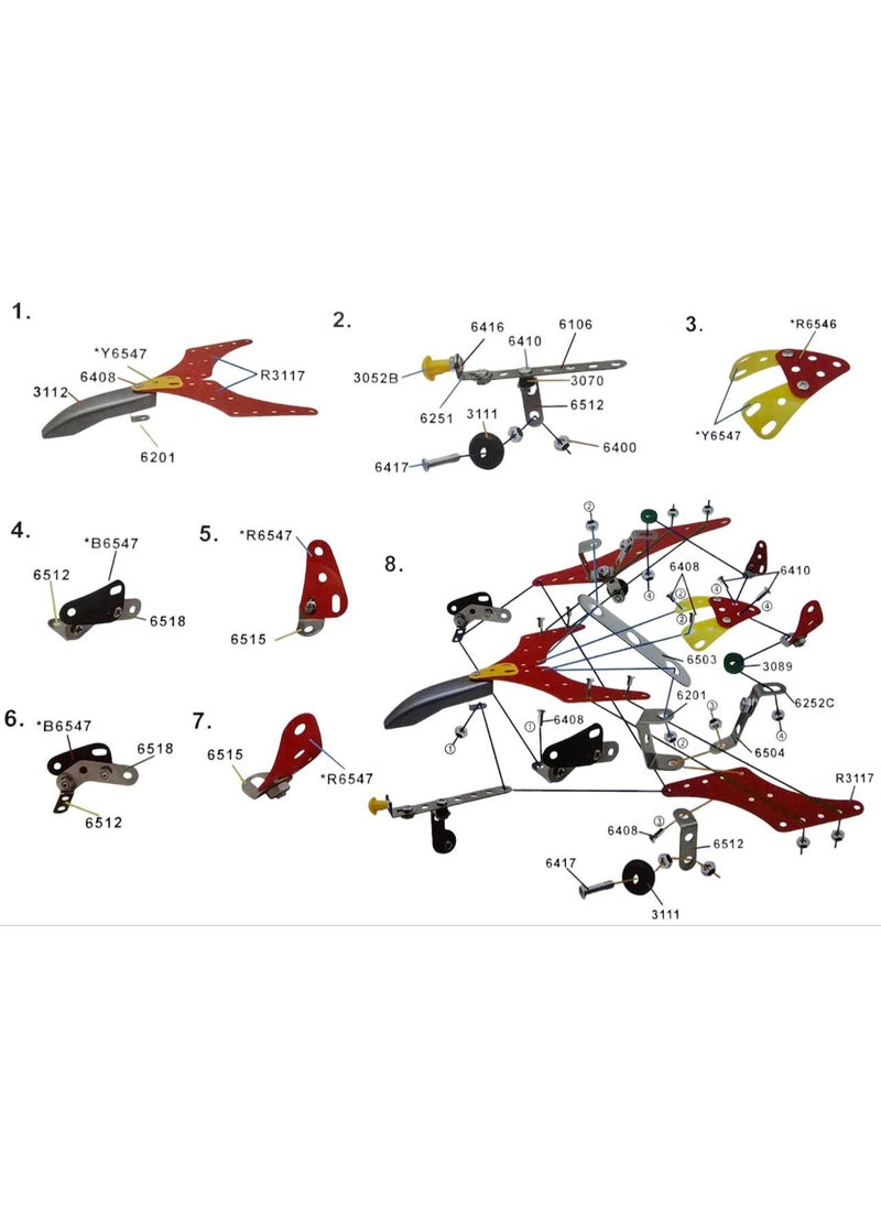 100 - Piece Metal Meccano Puzzle Kit – 3D fighter airplane Building Blocks & Puzzles, IQ Challenge STEM Construction Set for Kids Ages 6+ | Educational DIY Engineering Toy  - Image 2