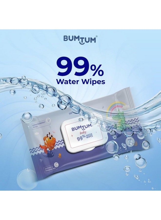 Bumtum Baby Gentle 99% Pure Water Soft Moisturizing Wet Wipes With Lid ; Aloe Vera & Chamomile Extracts ; Paraben & Sulfate Free (Pack Of 3 72 Pcs. Per Pack) - Image 4