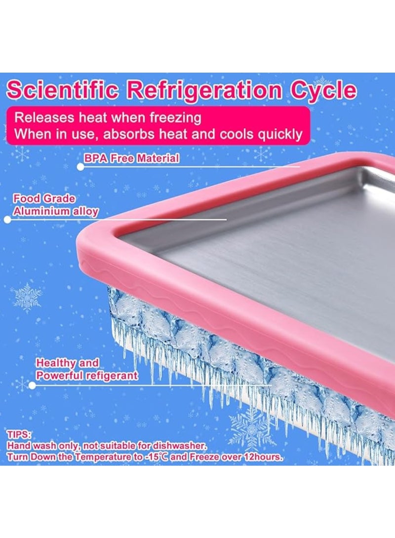 Ice Cream Roller, Aluminium Alloy Rolled Ice Cream Maker with 2 Scrapers, Ice Cream Maker for Homemade Rolled Cream Frozen Yogurt Gelato Sorbet - Image 2