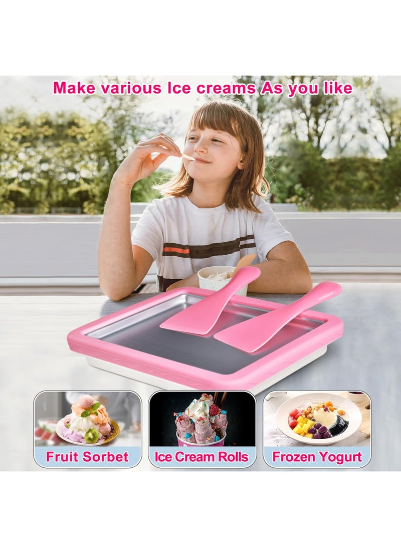 Ice Cream Roller, Aluminium Alloy Rolled Ice Cream Maker with 2 Scrapers, Ice Cream Maker for Homemade Rolled Cream Frozen Yogurt Gelato Sorbet - Image 3