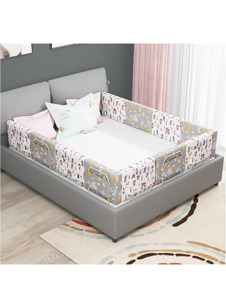 Bed Guard Rail for kids,Bed Safety Barrier Protection,Upgrade Reinforced Safety Soft Fence Protector Bed Guard Rail for Cribs,Height Adjustable Bed Rail Guard (Princess pattern-3pcs-50x28cm) - Image 3