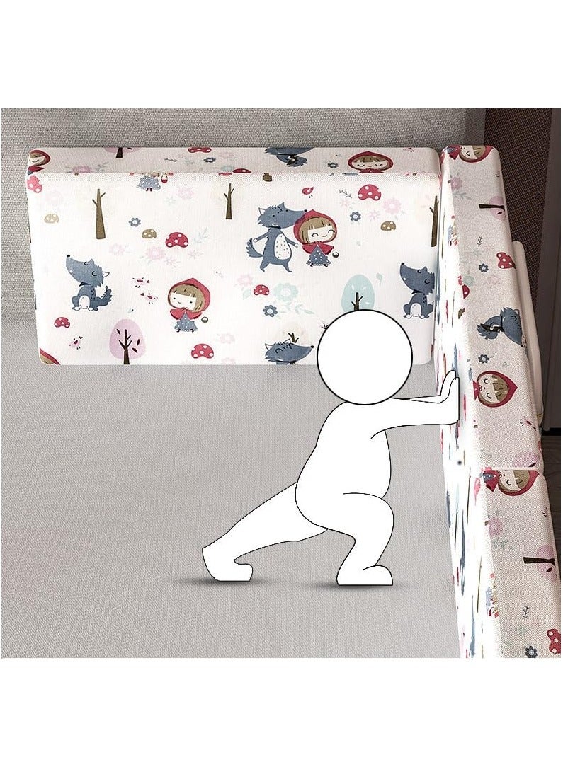 Bed Guard Rail for kids,Bed Safety Barrier Protection,Upgrade Reinforced Safety Soft Fence Protector Bed Guard Rail for Cribs,Height Adjustable Bed Rail Guard (Princess pattern-3pcs-50x28cm) - Image 5