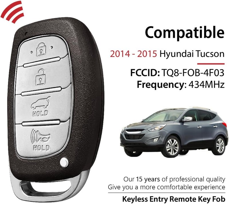 Keylessbest جهاز تحكم عن بُعد لفتح السيارة بدون مفتاح TQ8-FOB-4F03 434MHz بديل لهيونداي توسان 2014 - 2015 - Image 2