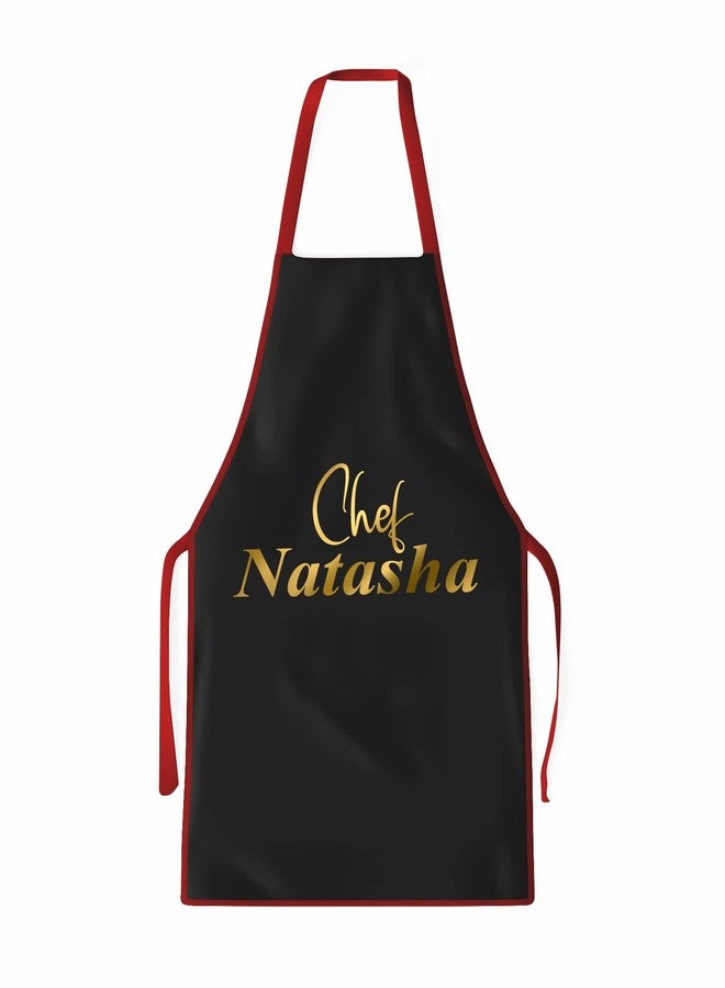 AICA Customized Chef Name Kitchen Apron for Men & Women � Black, Height � 75cms - Image 1
