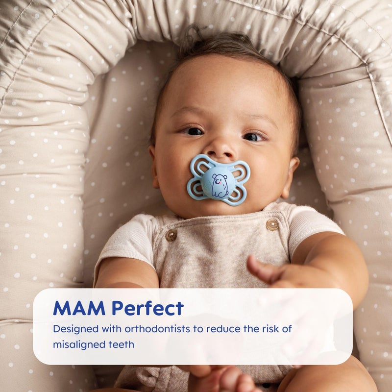 MAM Pacifier Newborn Variety Pack (1 Comfort, 1 Perfect Start, 1 Newborn Original Start) Best Pacifier for Breastfed Babies, 0-3 Months, Unisex, 3-Pack - Image 4