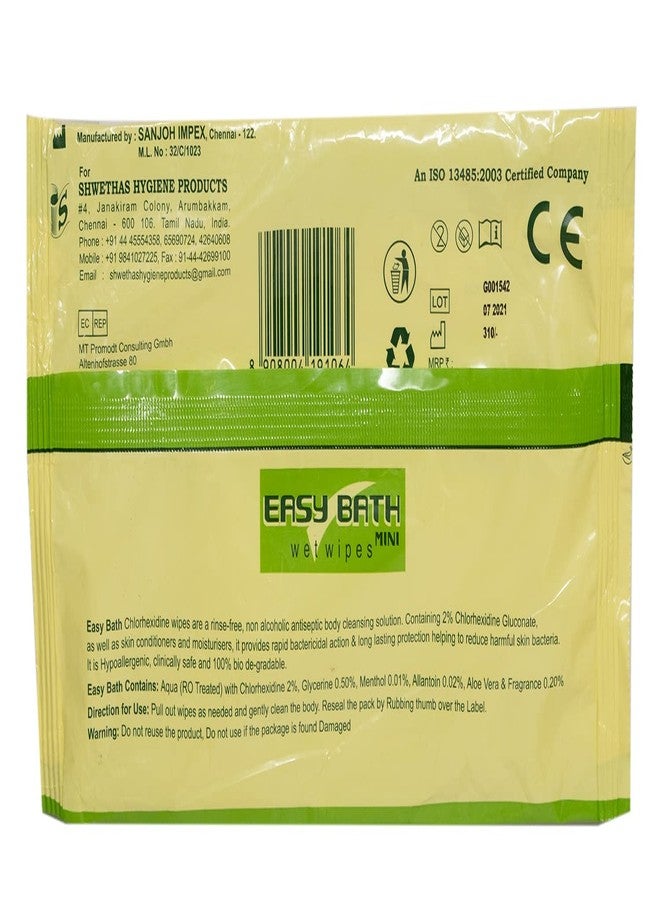 MEDITROVE Easy Bath Wipes | Extra Large 32x32 cm Wet Wipes Enriched with Aloe Vera | Gentle Skin Cleansing Bathing Wipes for Adults & Elderly | 10 Wipes Per Pack | Combo of 4 Packs (Total 40 Wipes) - Image 2