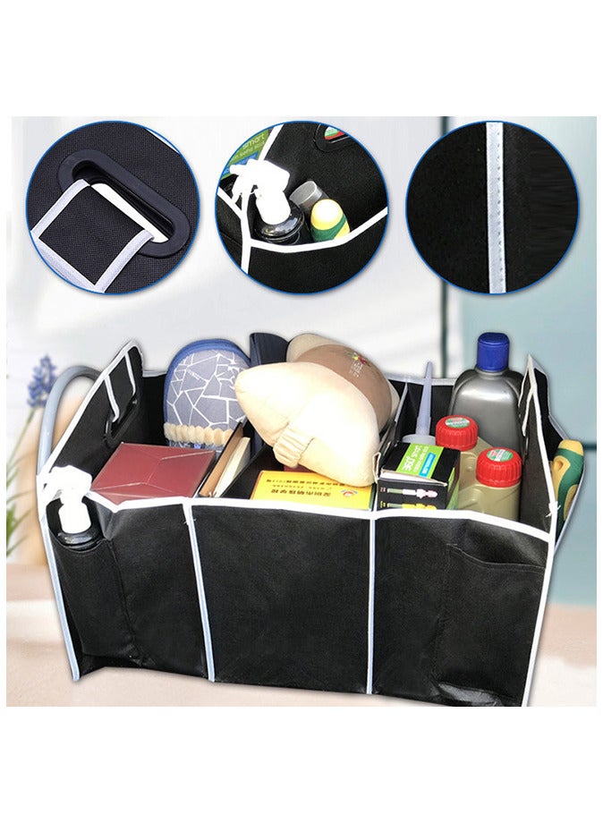 Car Boot Compartmental Organizer With 3 Compartments Multifunction Car Organizer Portable Foldable Trunk Organizer - Image 2