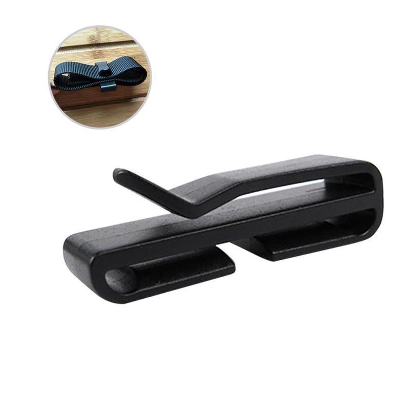Black Outdoor Belt Clip Buckle Keeper Webbing Management Tool for Backpack Straps - Image 2