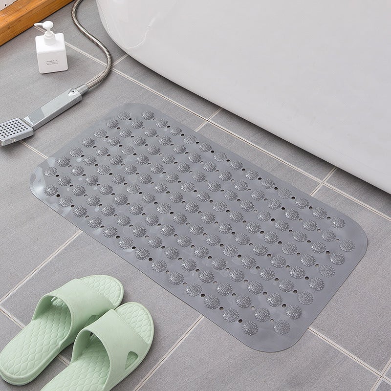 Loquat Thick PVC Non-Slip Bathroom Massage Mat Gray
