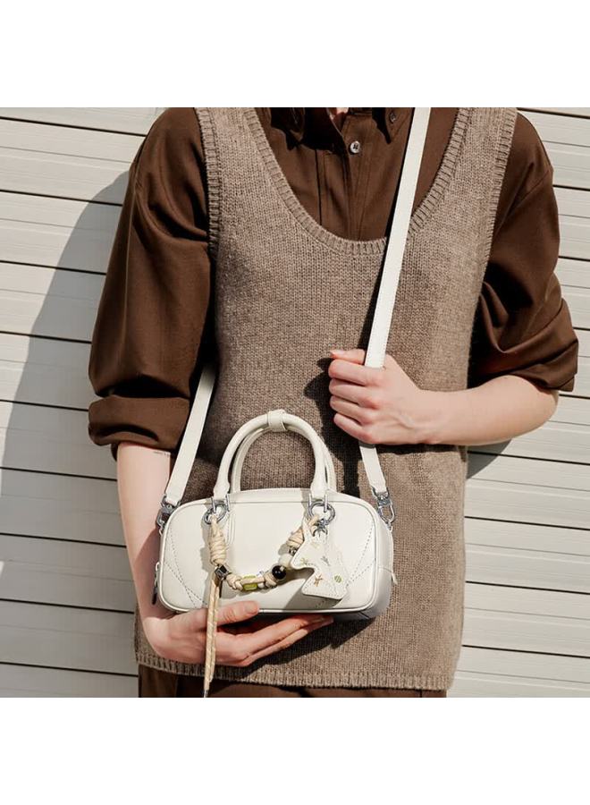 Nucelle Candy Bowling Bag Luxury Niche New Cowhide Crossbody Boston Bag For Women Birthday Gift For Girls - Image 2