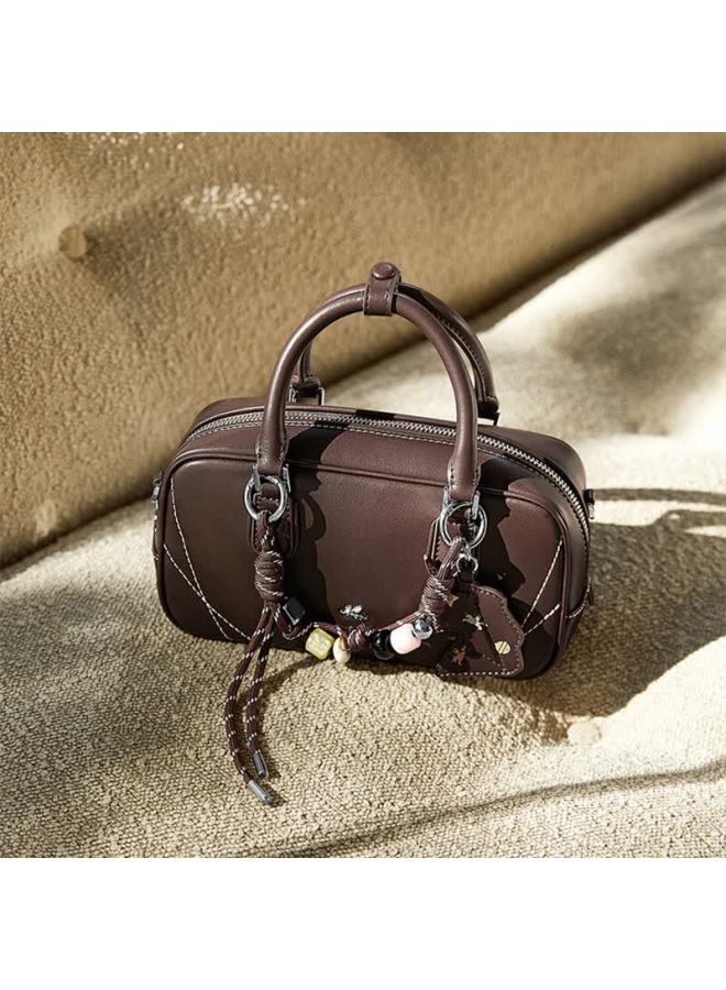 Nucelle Candy Bowling Bag Luxury Niche New Cowhide Crossbody Boston Bag For Women Birthday Gift For Girls - Image 4