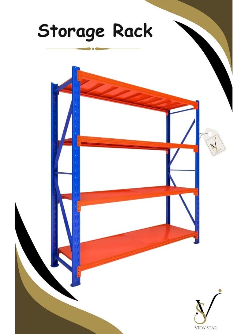 فيوستار رفوف تخزين فيوستار شديدة التحمل للمستودعات - وحدة رفوف معدنية صناعية | رفوف قابلة للتخصيص للمرائب والمستودعات والمتاجر والمستودعات | أرفف فولاذية عالية التحمل - Image 1