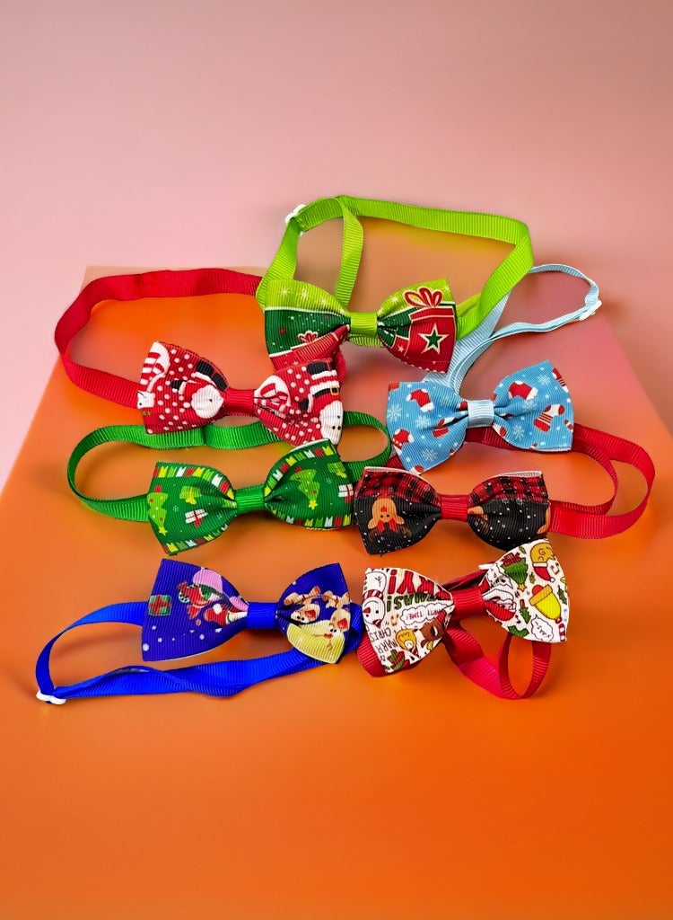 vsell24 Christmas Pet Bow Tie Collar – Adjustable & Festive Accessory for Cats & Dogs - Image 2