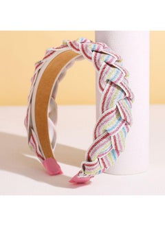 Braided Wide Headband Weaving Shape Headbands Fashion Pigtail Style Hair Accessories For Women And Girls (White And Pink) - pzsku/Z492CB1A83E483B77DCF9Z/45/_/1718645909/7d7a4b64-9528-4e7a-bef8-b5e913295762