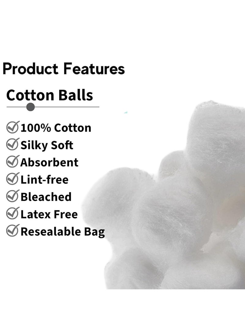 LuckSa Cotton Balls [300 Count] Bulk, Pure Cotton Balls for Face, Nail Polish Remover, Makeup - Image 2