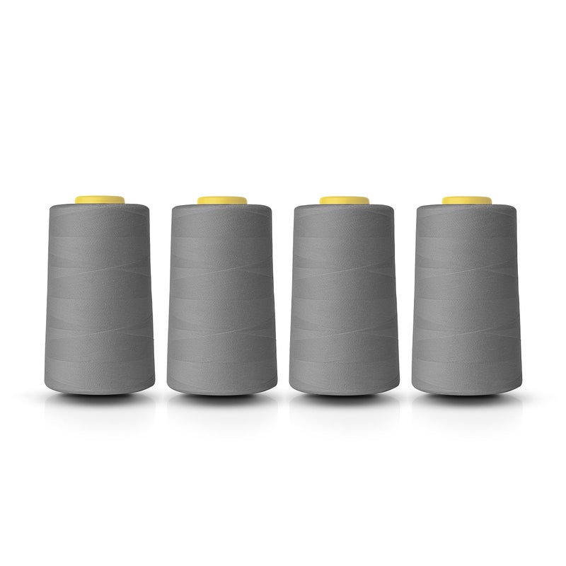 Realm Overlocking Sewing Machine Polyester Thread x Four 5000 Yards Cones White Black Natural Navy Red Grey Light Grey