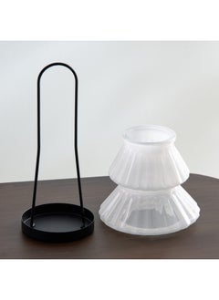 Home Box Auden Glass Lantern with Metal Handle 12.5 x 20 x 12.5 cm  - Image 3