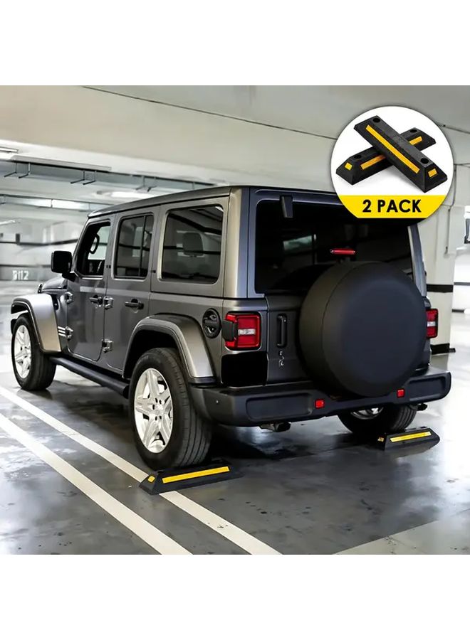 عبوتين من دليل وقوف السيارات المصنوع من المطاط والبلاستيك المتين بشريط أصفر عاكس TPC HDPS 2 - Image 2