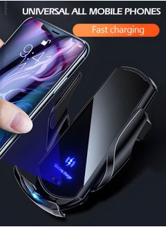 GROIC Q3 Smart Sensor Car Phone Wireless Charger with 3 charging connectors,15W Qi Fast Charging Auto-Clamping Car Phone Holder Air Vent Phone Holder,Compatible with All iPhone Android  - Image 2