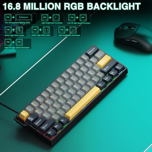 CORBOBO AULA WIN60 HE MAX - 60% Mechanical Gaming Keyboard Wired, Hall Effect Magnetic Switches Hot Swappable, Adjustable Actuation Rapid Trigger Mode, 8000 Hz Polling Rate, 60 Percent Keyboard Compact Design - Image 4