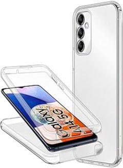 Dl3 Mobilak Case Compatible with Samsung Galaxy A14 5G, A14 4G, 360 Degree Full Body Protection Cover with Built-in Screen Protector Front and Back Bumper Shockproof Non Slip Case - Transparent