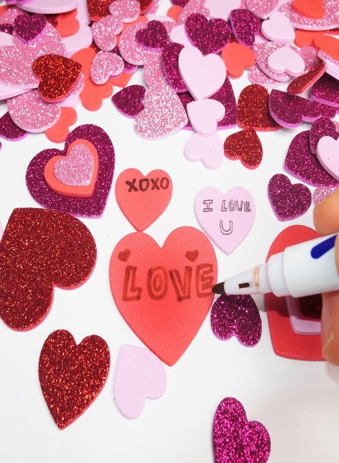 HADDIY Valentine's Day Foam Heart Stickers,300 Pcs Glitter Red Pink Hearts for Crafts 3 Different Sizes Heart Shape Decals for Kids Art Scrapbooking and Wedding Decor - Image 5