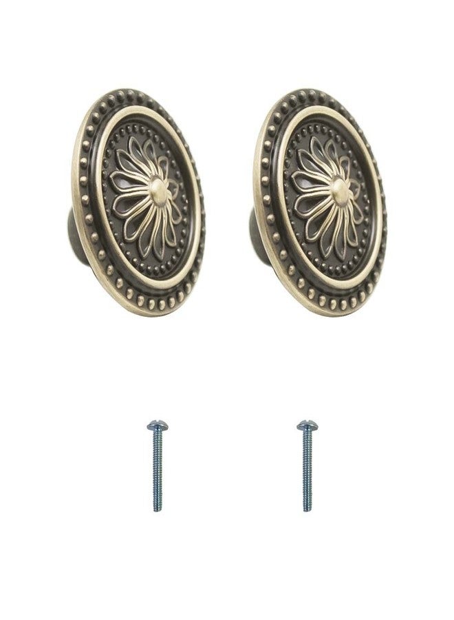 VOLO Antique Brass Cabinet Knob/Wardrobe Door Knobs/Cupboard Drawer Pull Handle/Kitchen Drawer Knob (Knob_S-152_Antique), Antique Brass Finish (2) - Image 1