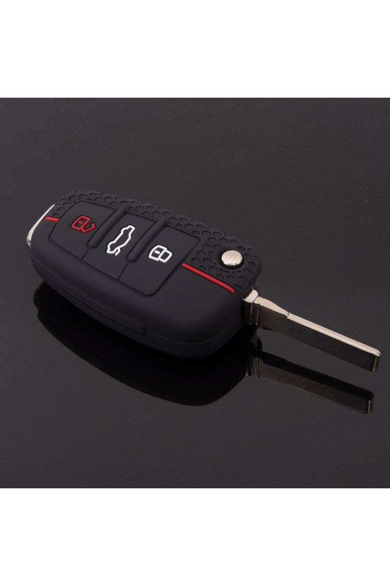 Black 1 Pcs Silicone Car Key Fob Cover For Audi A1 A3 A6 C5 C6 Q3 Q2 Q7 TT TTS R8 S3 S6 RS3 RS6 A4