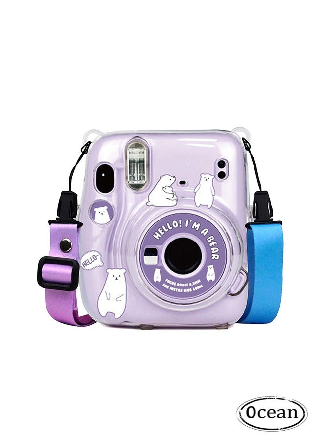 Hard Case For Fujifilm Instax Mini 11 Instant Camera With Adjustable Strap Clear - Image 1