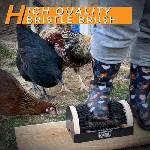 Mr. Boot Cleaner Heavy Duty Wooden Shoe Brush Cleaner Outdoor Floor Mount or Portable, Commercial Boot Scraper/Scrubber with Hardware - Image 2